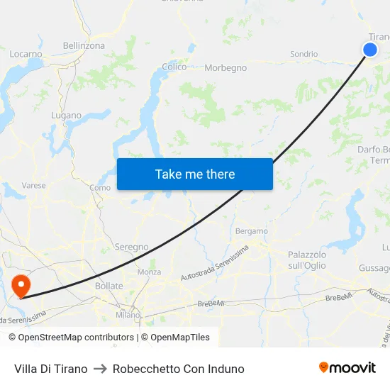 Villa Di Tirano to Robecchetto Con Induno map