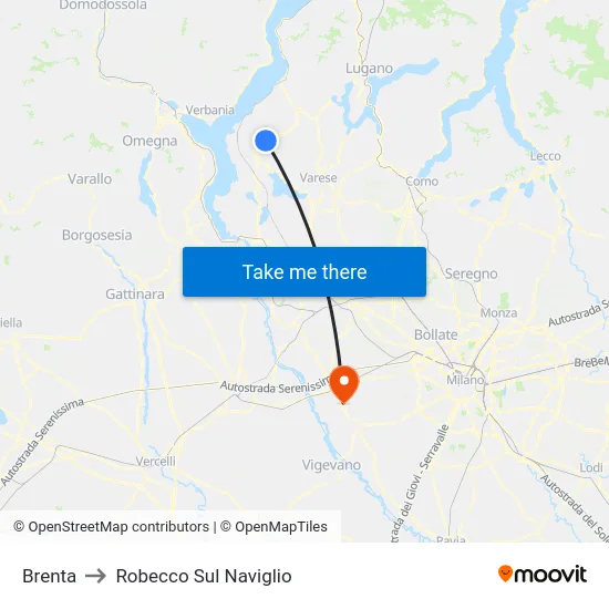 Brenta to Robecco Sul Naviglio map