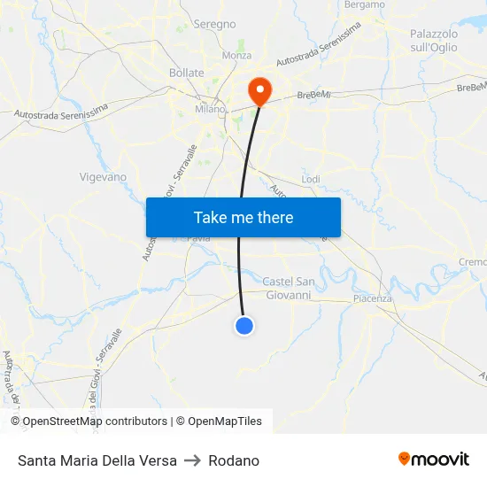 Santa Maria Della Versa to Rodano map