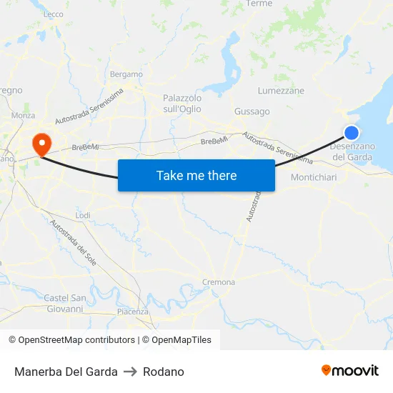 Manerba Del Garda to Rodano map