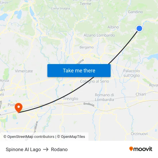 Spinone Al Lago to Rodano map
