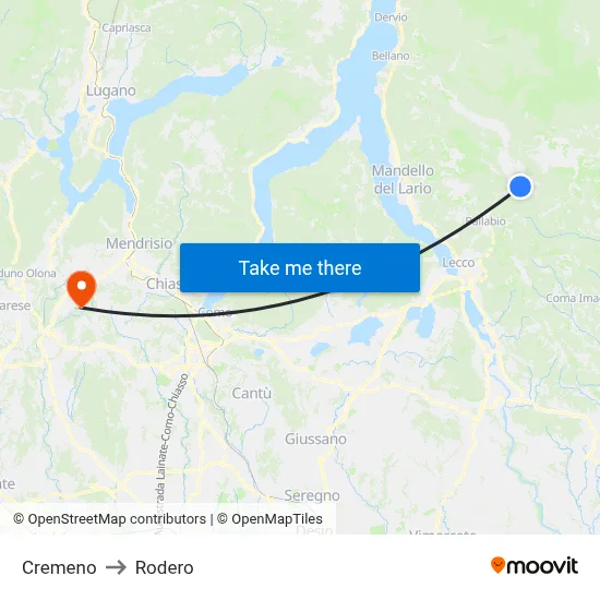 Cremeno to Rodero map