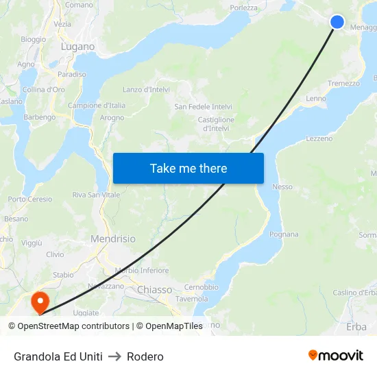 Grandola Ed Uniti to Rodero map