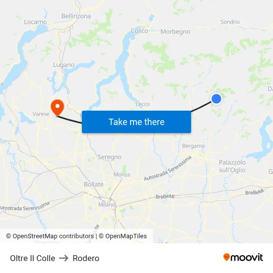 Oltre Il Colle to Rodero map