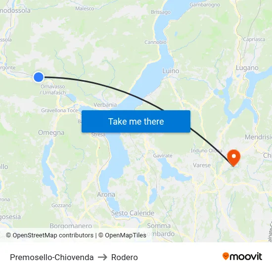 Premosello-Chiovenda to Rodero map