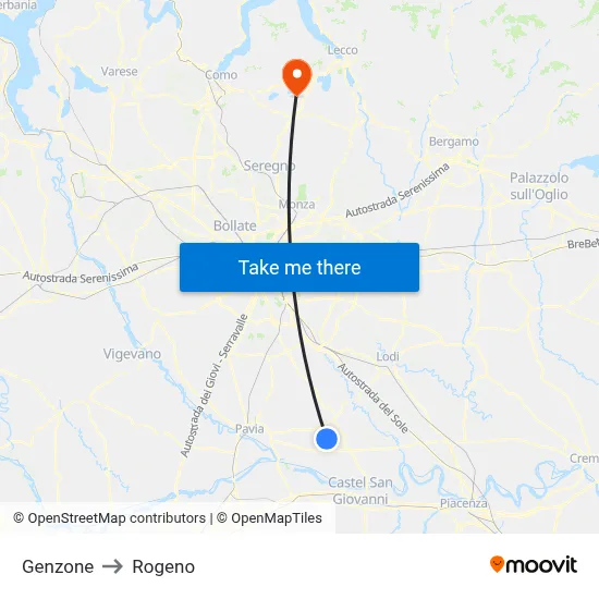 Genzone to Rogeno map