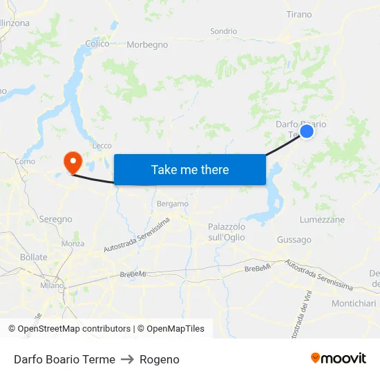 Darfo Boario Terme to Rogeno map