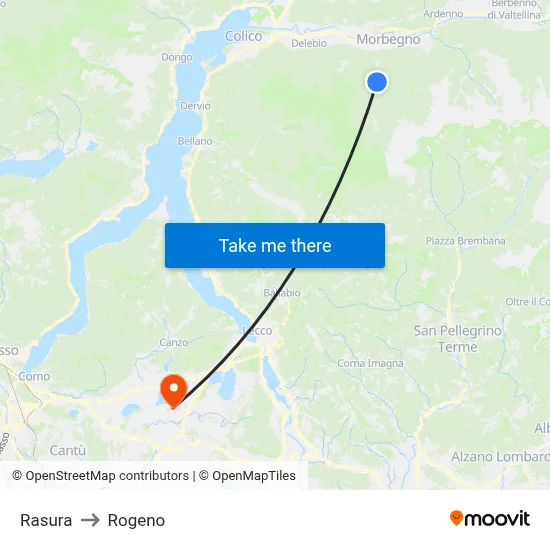 Rasura to Rogeno map