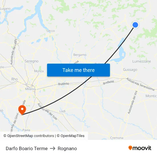 Darfo Boario Terme to Rognano map