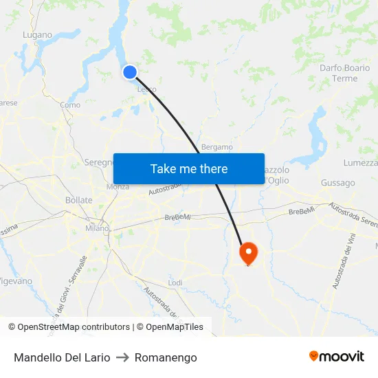 Mandello Del Lario to Romanengo map