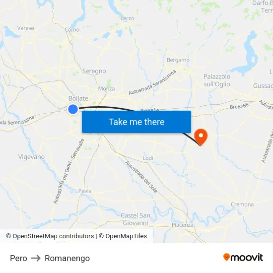 Pero to Romanengo map