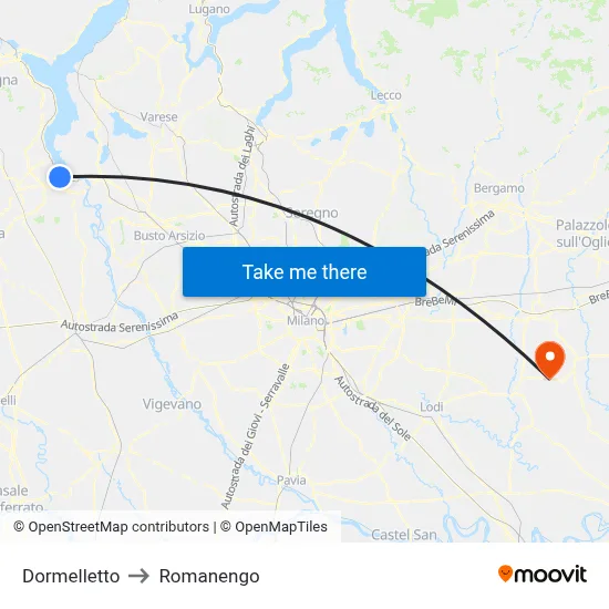 Dormelletto to Romanengo map