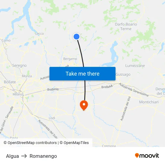 Algua to Romanengo map