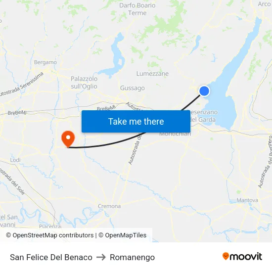 San Felice Del Benaco to Romanengo map