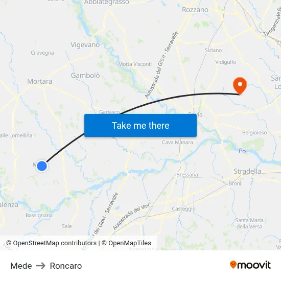 Mede to Roncaro map
