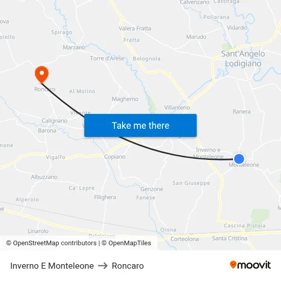 Inverno e Monteleone to Roncaro map