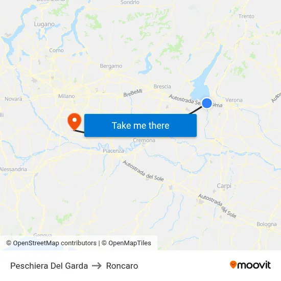 Peschiera Del Garda to Roncaro map
