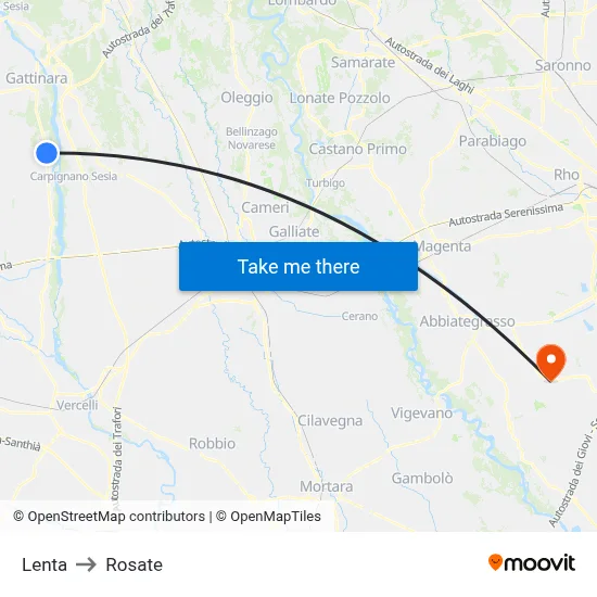 Lenta to Rosate map
