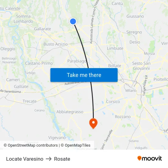 Locate Varesino to Rosate map