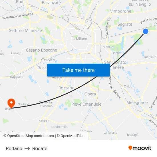 Rodano to Rosate map