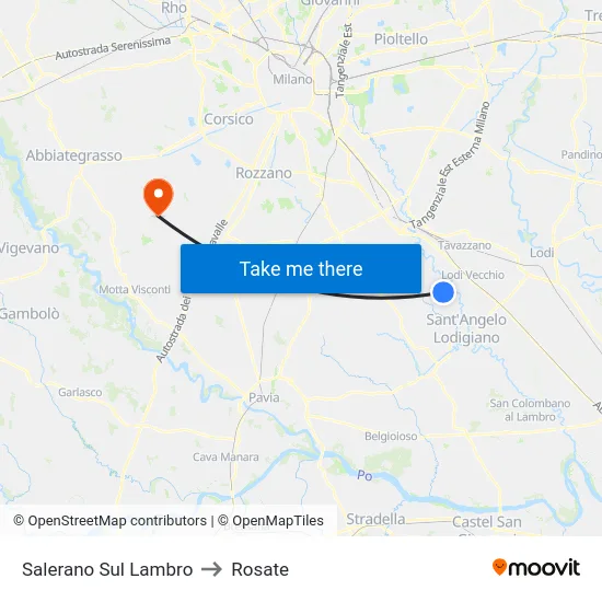 Salerano Sul Lambro to Rosate map