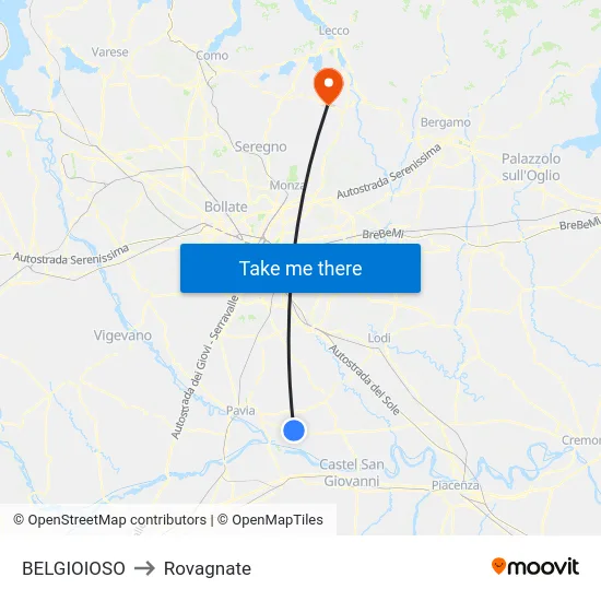 BELGIOIOSO to Rovagnate map