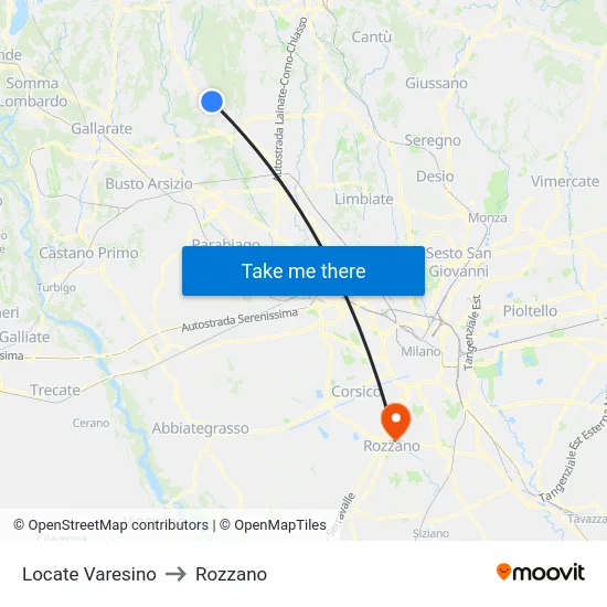 Locate Varesino to Rozzano map