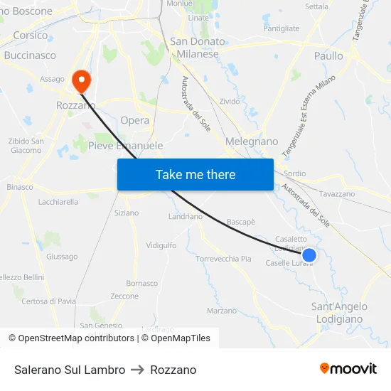 Salerano Sul Lambro to Rozzano map