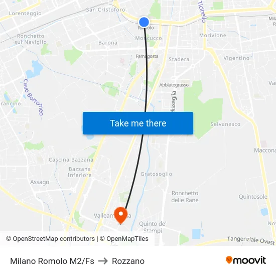 Milano Romolo M2/Fs to Rozzano map