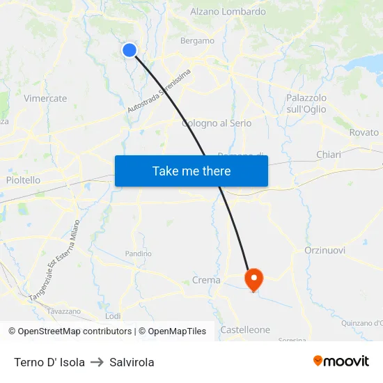 Terno D' Isola to Salvirola map