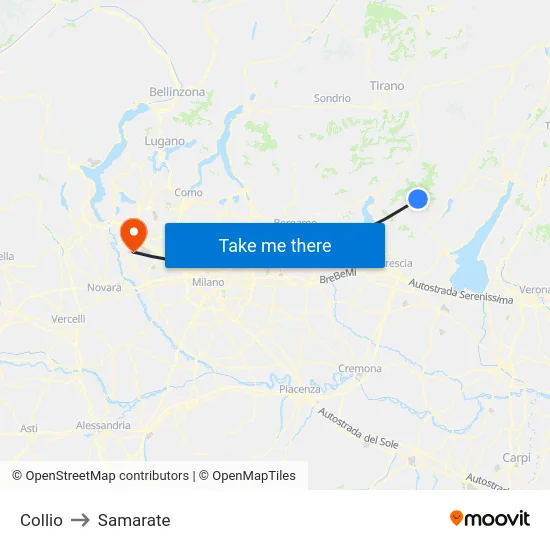 Collio to Samarate map