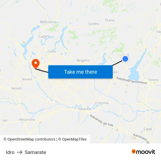 Idro to Samarate map