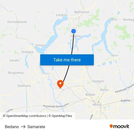 Bedano to Samarate map