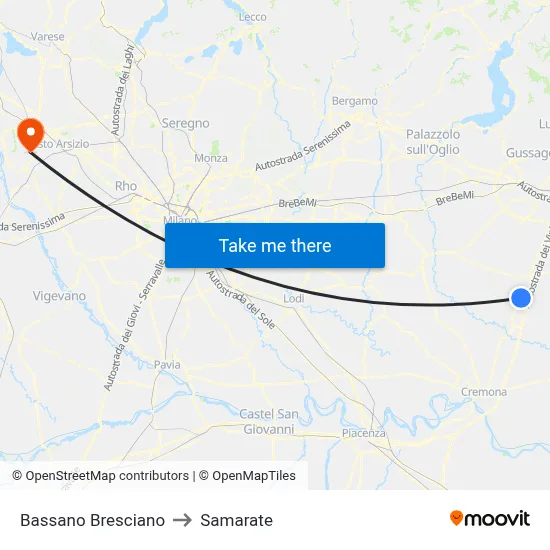 Bassano Bresciano to Samarate map