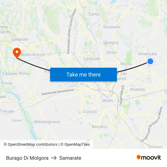 Burago Di Molgora to Samarate map