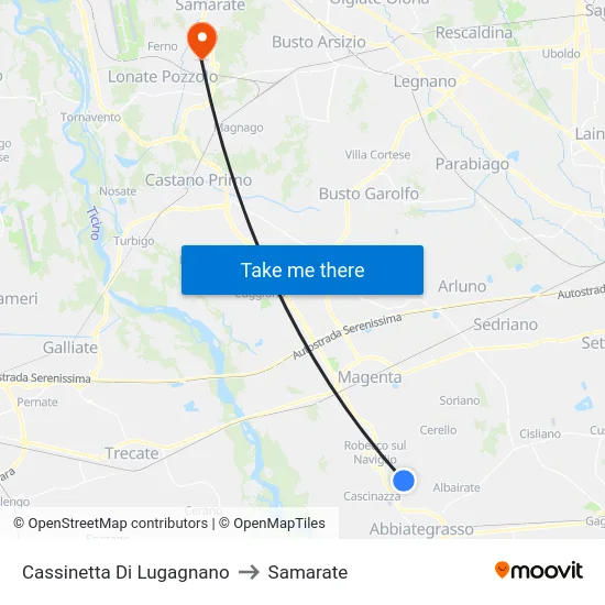 Cassinetta Di Lugagnano to Samarate map