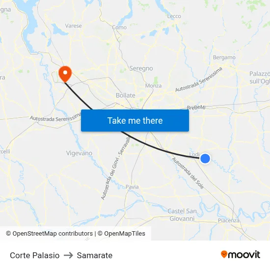 Corte Palasio to Samarate map