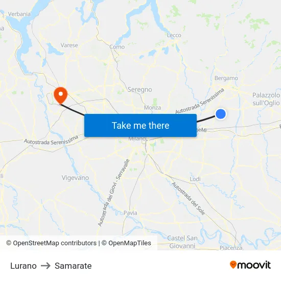 Lurano to Samarate map