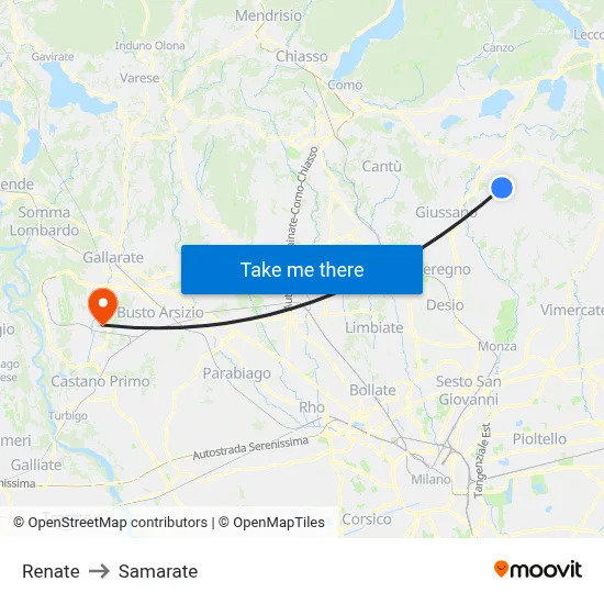 Renate to Samarate map