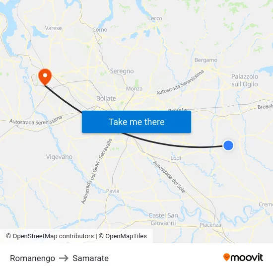 Romanengo to Samarate map
