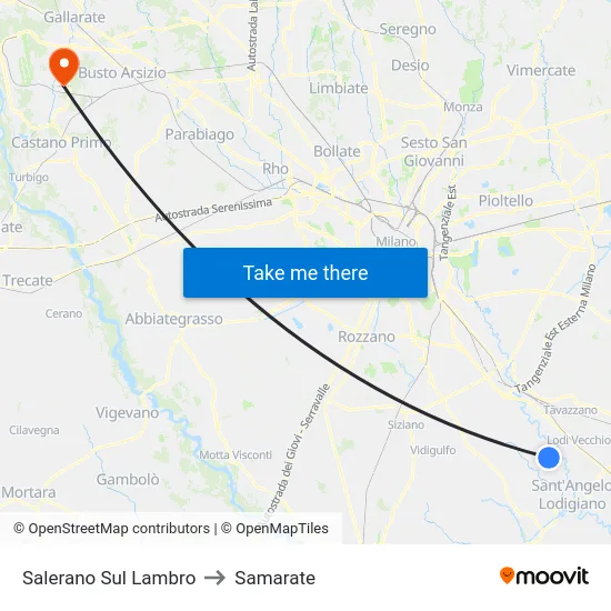 Salerano Sul Lambro to Samarate map