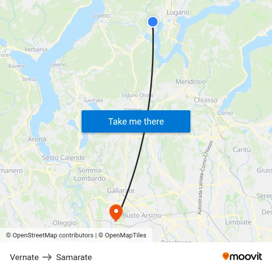 Vernate to Samarate map