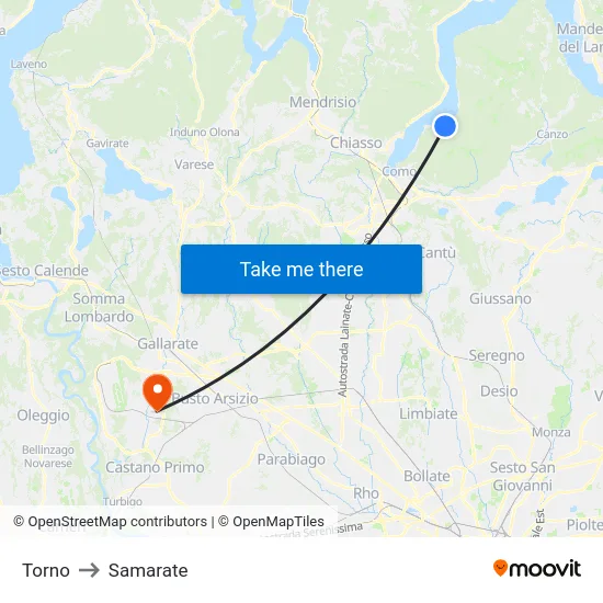 Torno to Samarate map