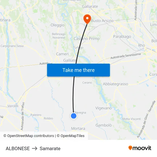 ALBONESE to Samarate map