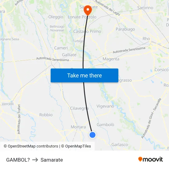 Gambol to Samarate map