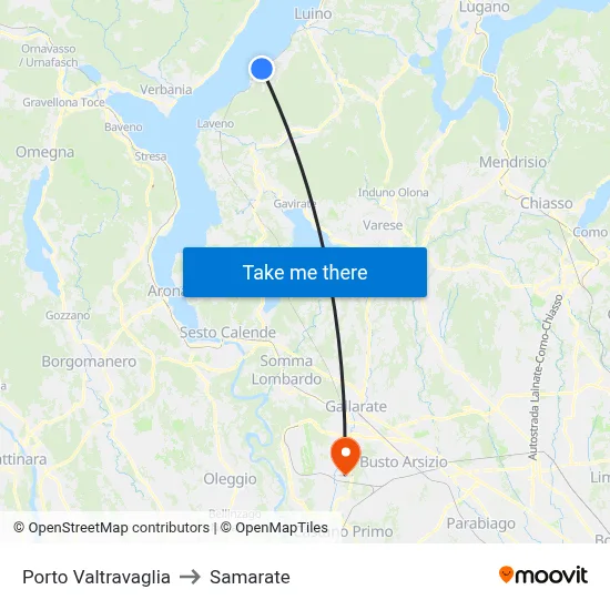 Porto Valtravaglia to Samarate map