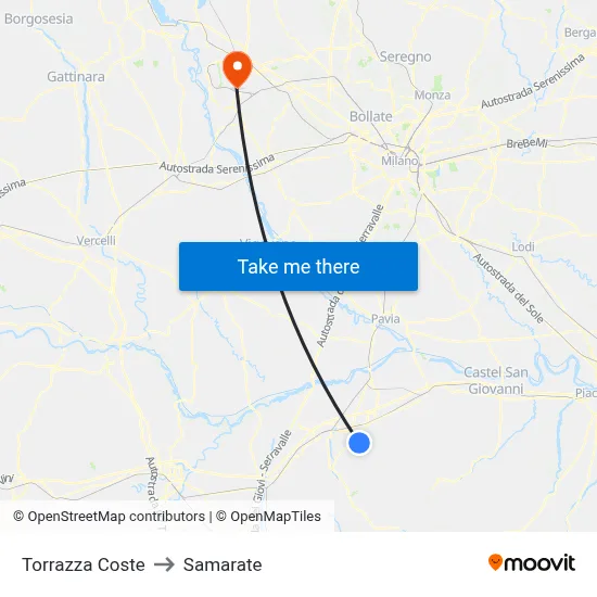 Torrazza Coste to Samarate map