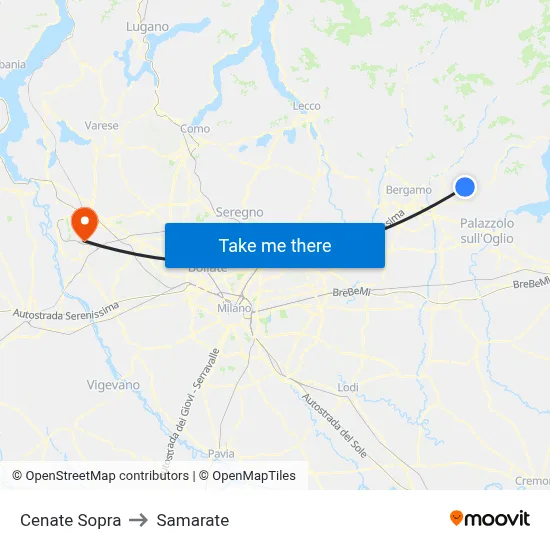 Cenate Sopra to Samarate map