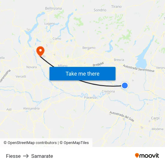 Fiesse to Samarate map