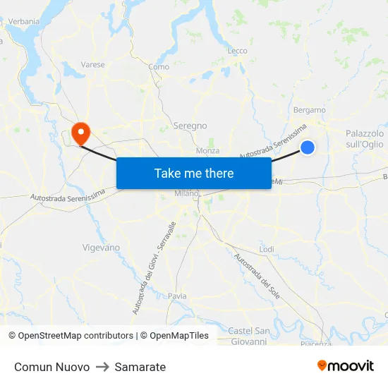 Comun Nuovo to Samarate map